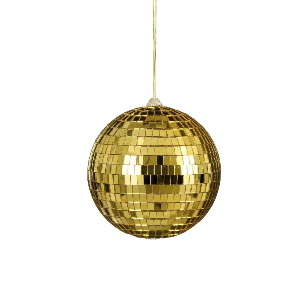 Disco kerstbal | spiegelend | goud | 15cm