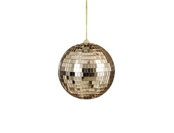 Disco kerstbal | spiegelend | champagne | 15cm