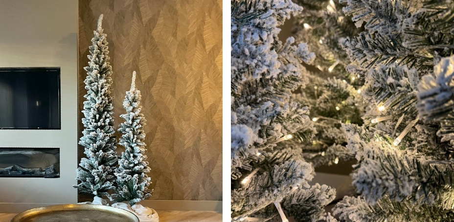 Kunstkerstbomen met sneeuw