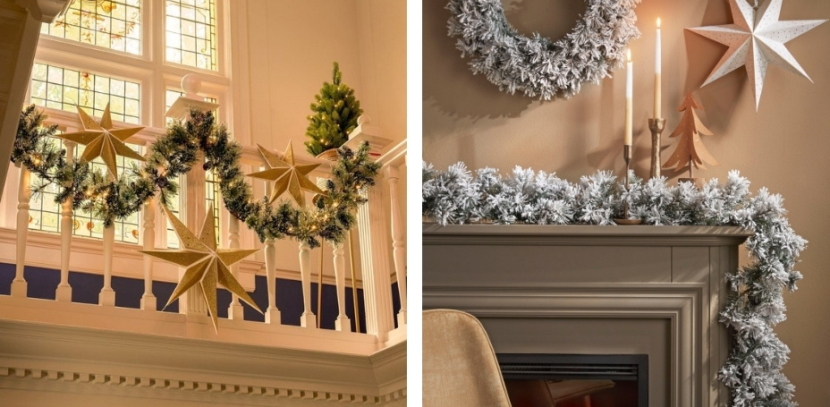 Besneeuwde guirlandes