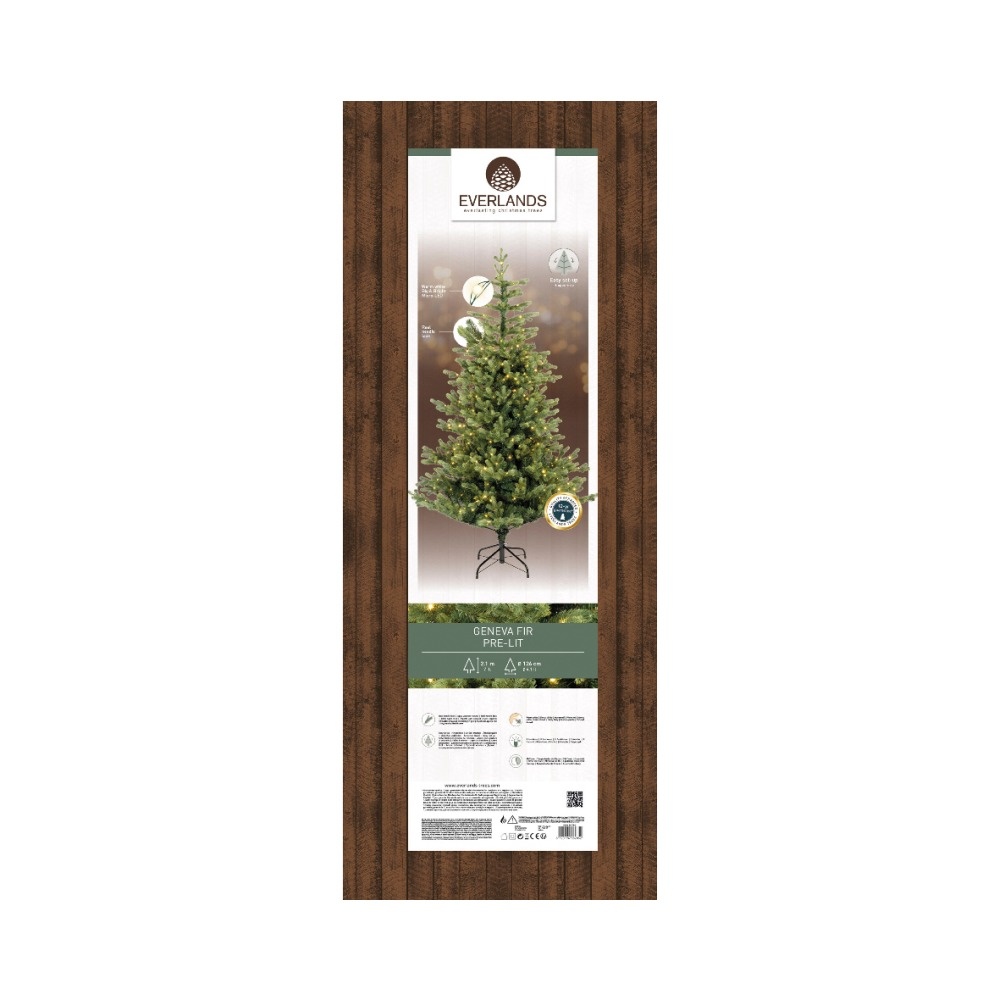 Geneva Fir kunstkerstboom 210xø126cm | groen | 540 LED lampjes