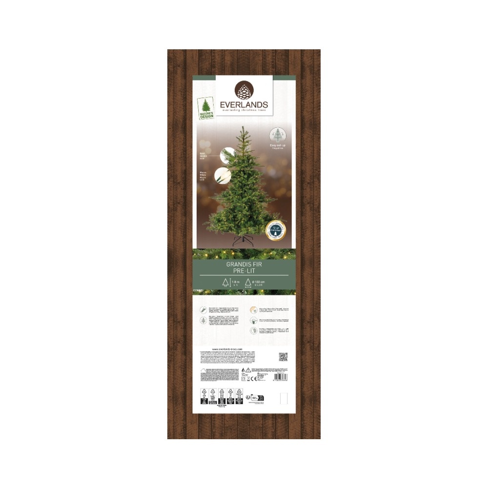 Grandis Fir kunstkerstboom 180ø132cm | groen met 400 LED lampjes