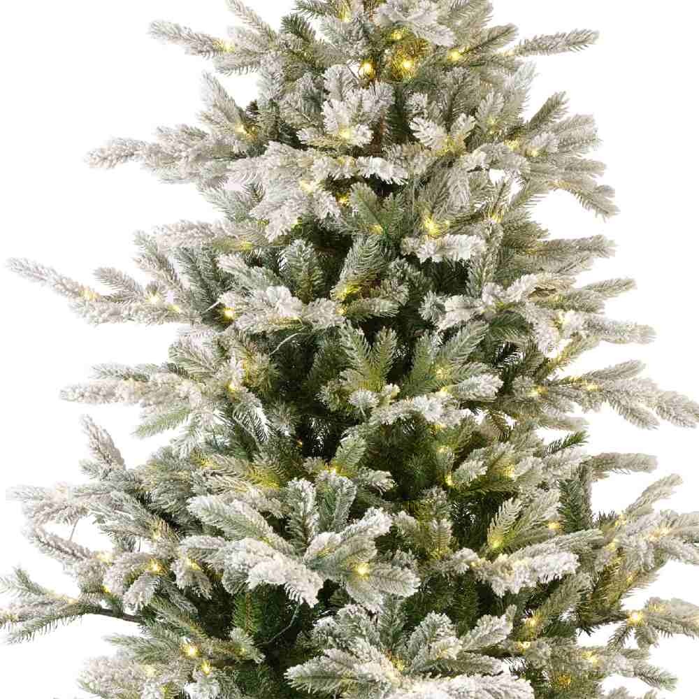 Grandis Fir Snowy kunstkerstboom 180ø132cm | wit/met sneeuw met 400 LED lampjes