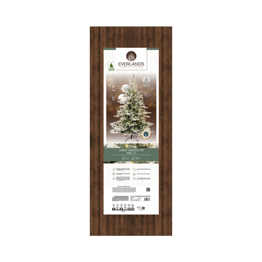 Grandis Fir Snowy kunstkerstboom 240ø162cm | wit/met sneeuw met 700 LED lampjes