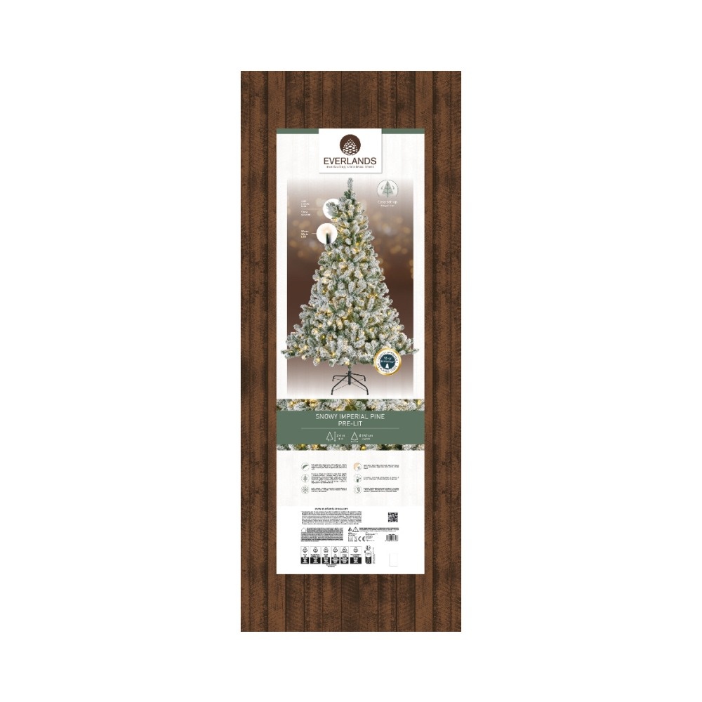 Imperial Pine kunstkerstboom 240xø147cm | wit/met sneeuw met 460 LED lampjes