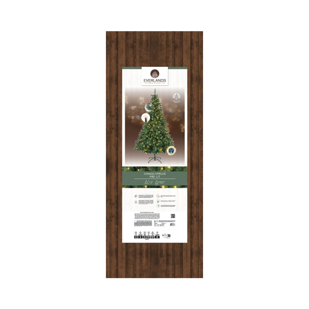 Canada Spruce kunstkerstboom 210xø140cm | groen | 440 LED lampjes
