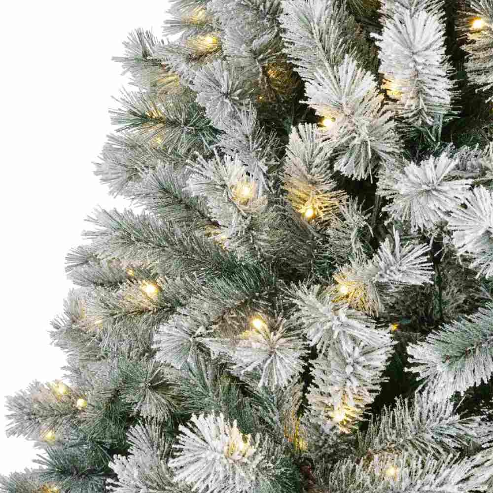 Canada Spruce kunstkerstboom 180xø117cm | groen met bevroren details | 320 LED lampjes