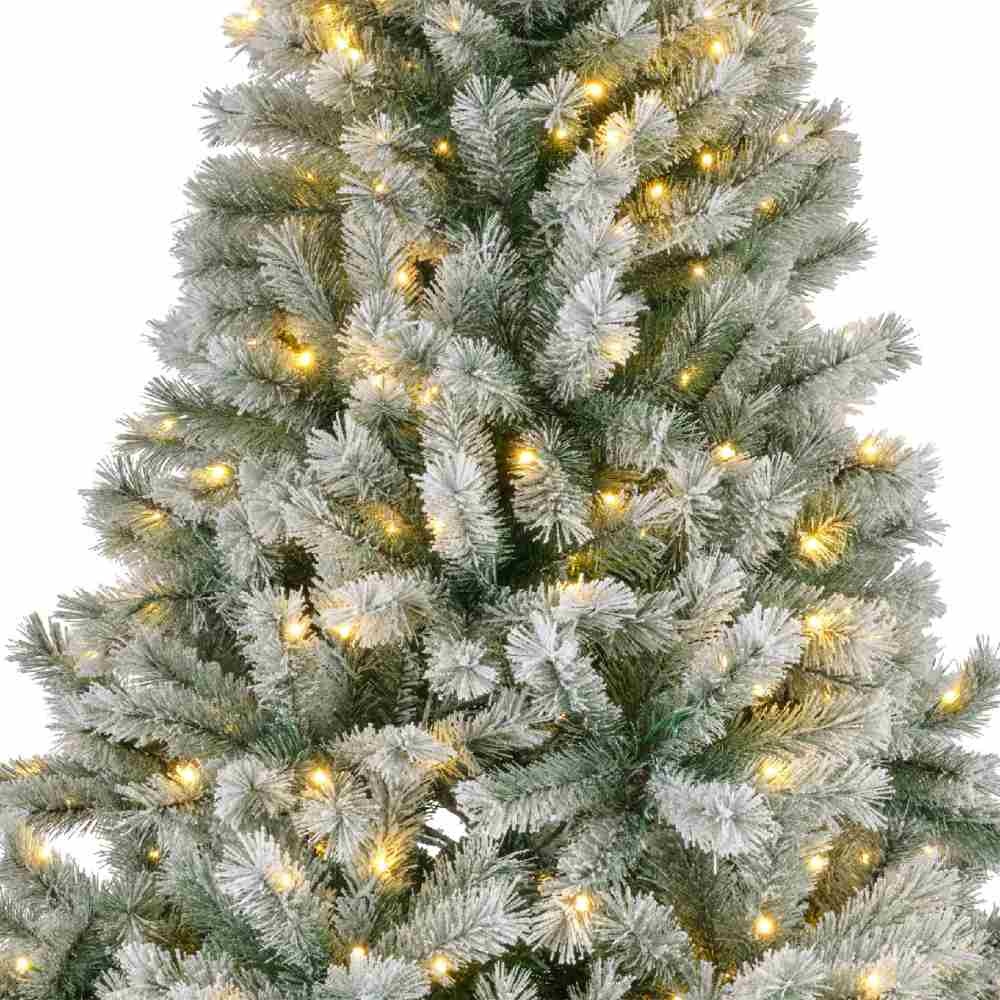 Canada Spruce kunstkerstboom 180xø117cm | groen met bevroren details | 320 LED lampjes
