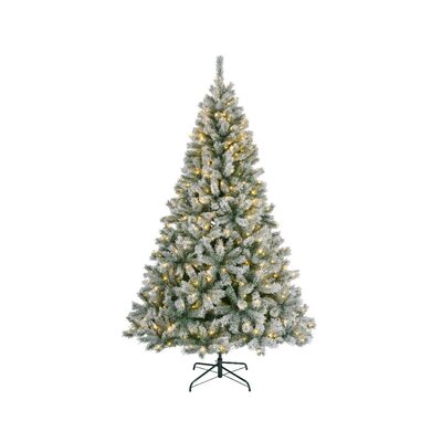 Canada Spruce kunstkerstboom 210xø140cm | groen met bevroren details | 440 LED lampjes