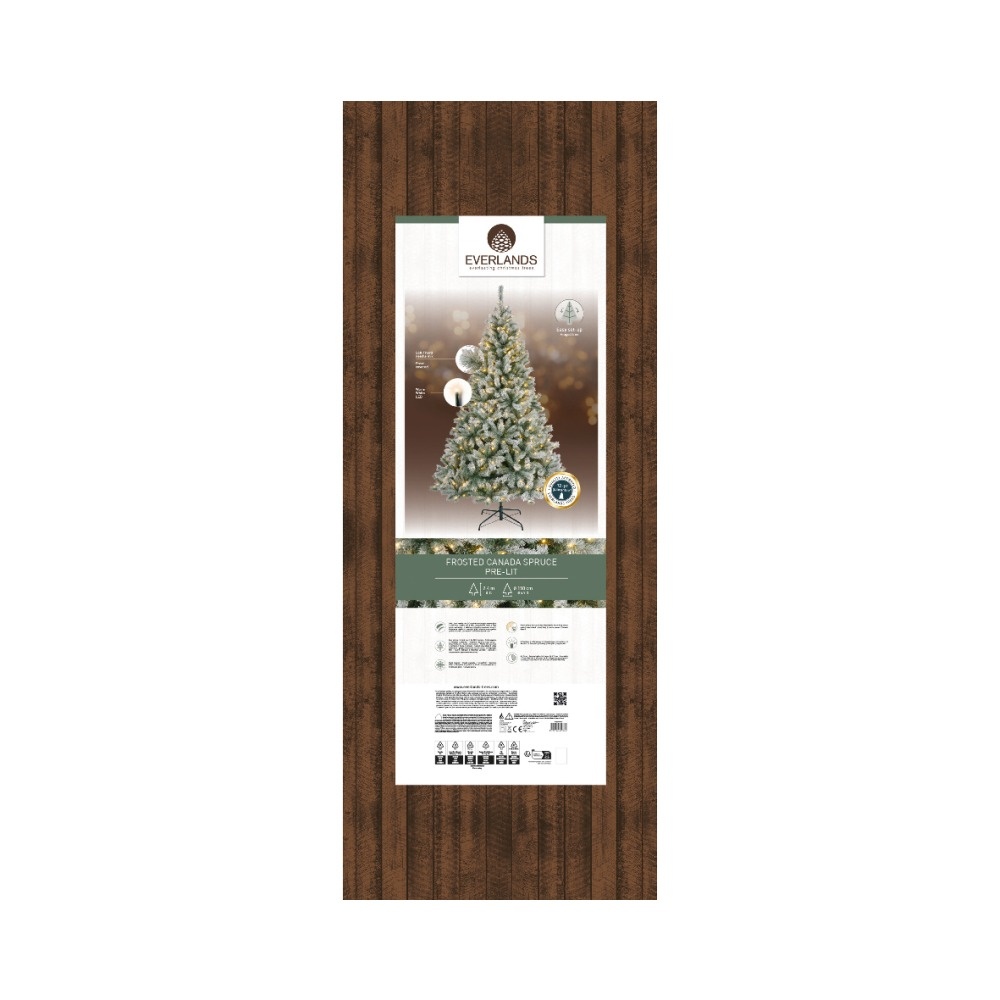 Canada Spruce kunstkerstboom 240xø150cm | groen met bevroren details | 520 LED lampjes