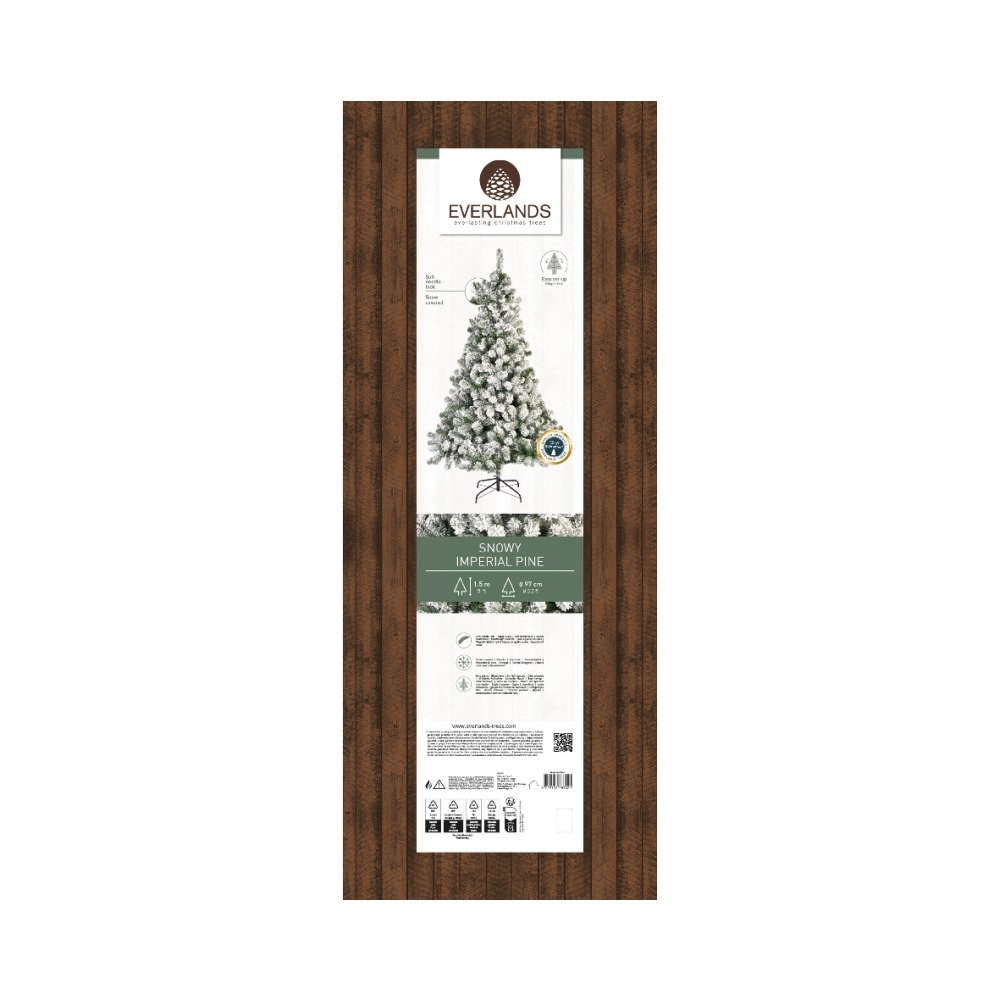 Imperial Pine kunstkerstboom 150xø97cm | wit/met sneeuw