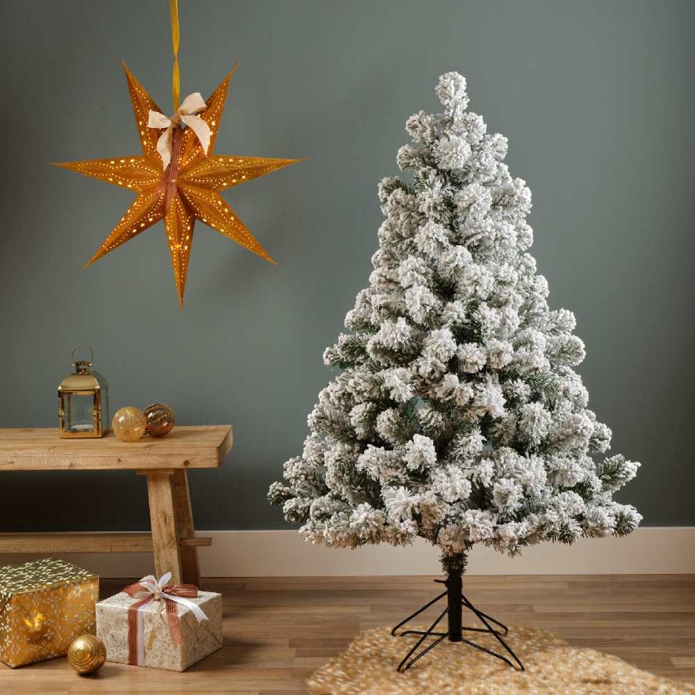 Imperial Pine kunstkerstboom 150xø97cm | wit/met sneeuw