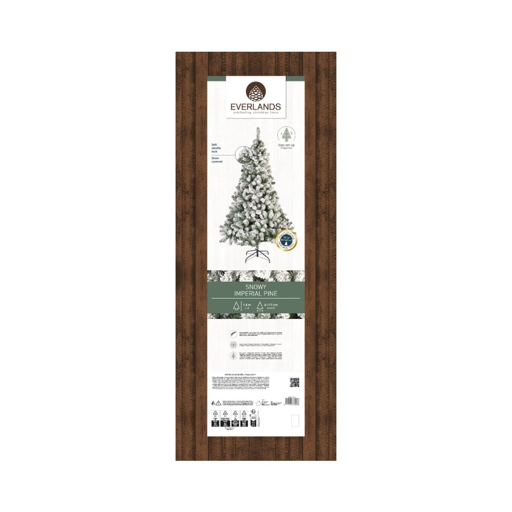 Imperial Pine kunstkerstboom 180xø117cm | wit/met sneeuw