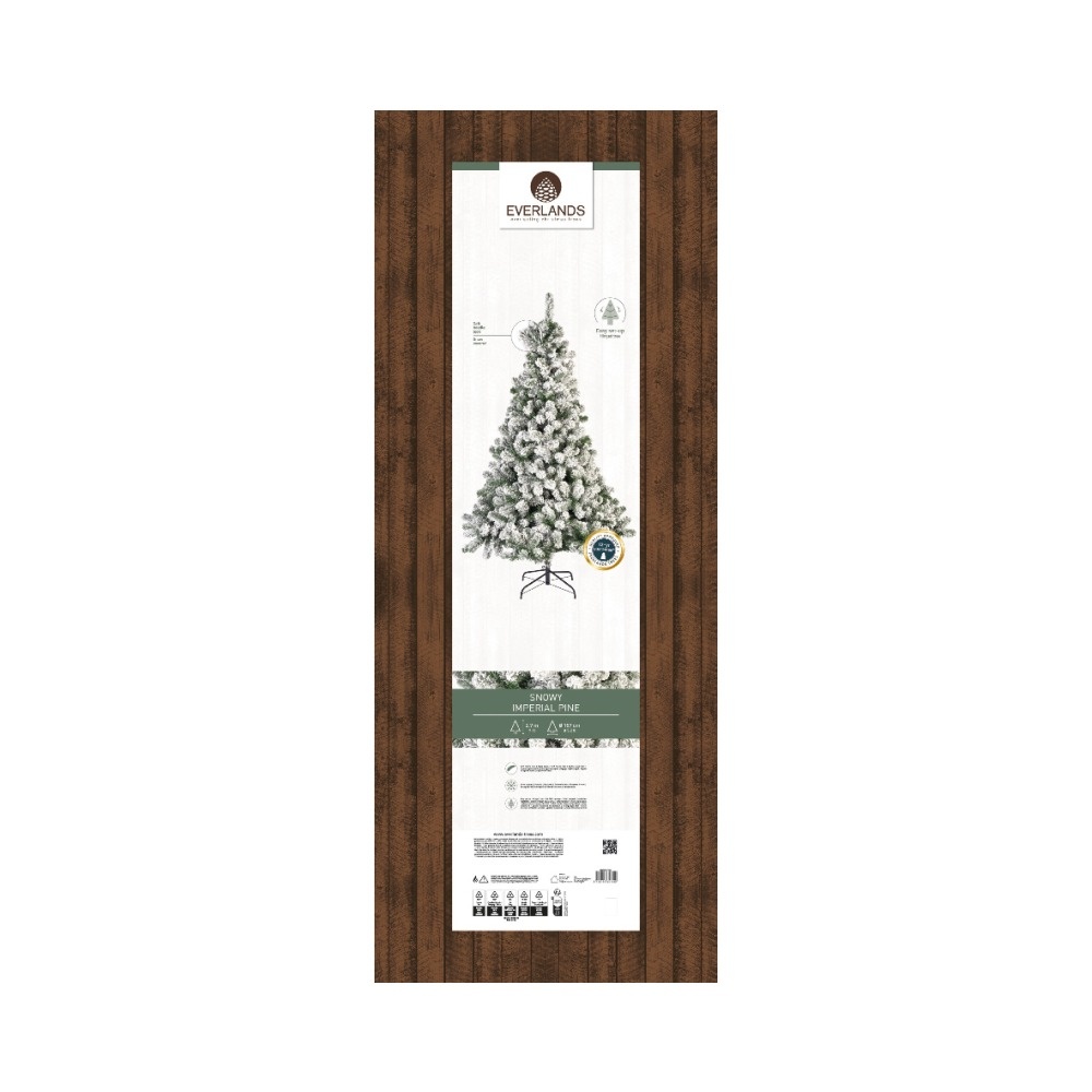 Imperial Pine kunstkerstboom 270xø157cm | wit/met sneeuw