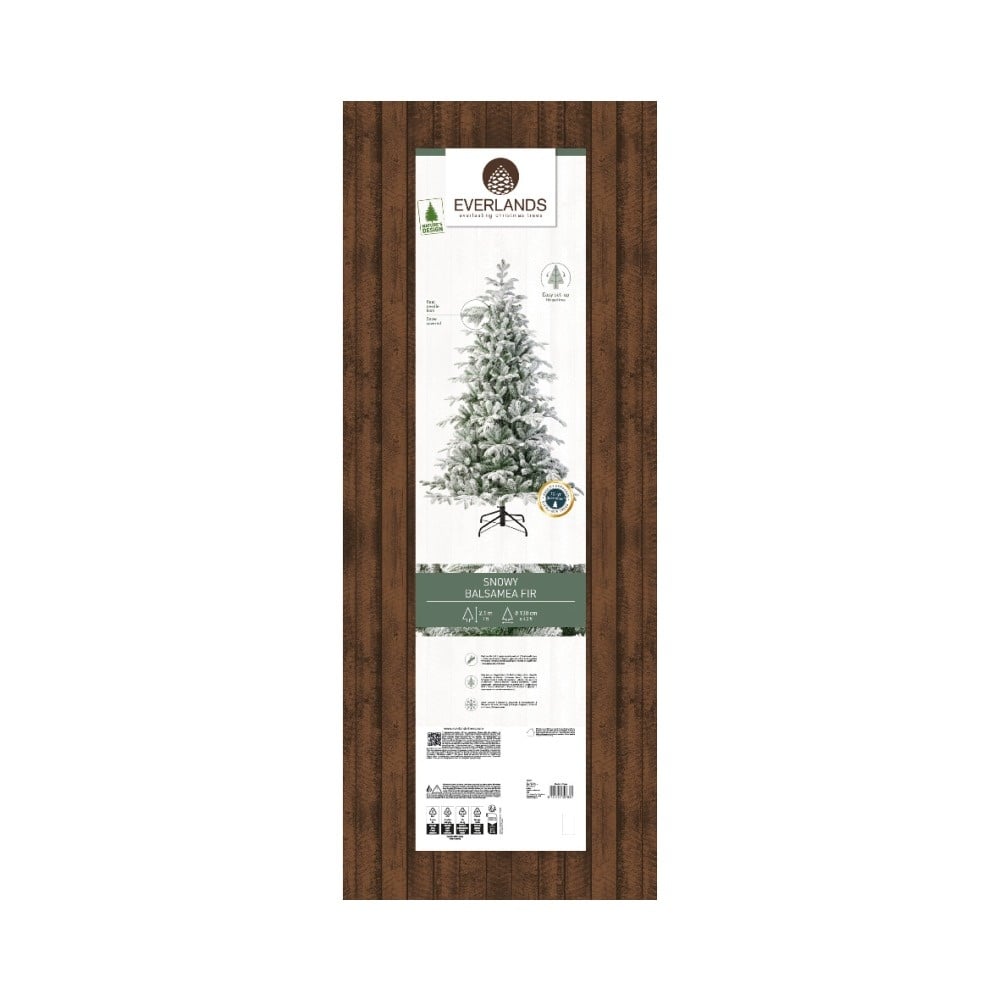 Balsamea Fir kunstkerstboom 210xø130cm | wit/met sneeuw