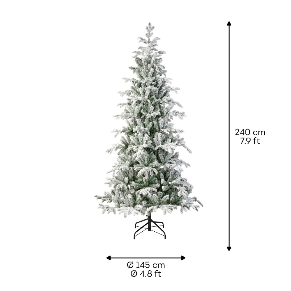 Balsamea Fir kunstkerstboom 240xø145cm | wit/met sneeuw