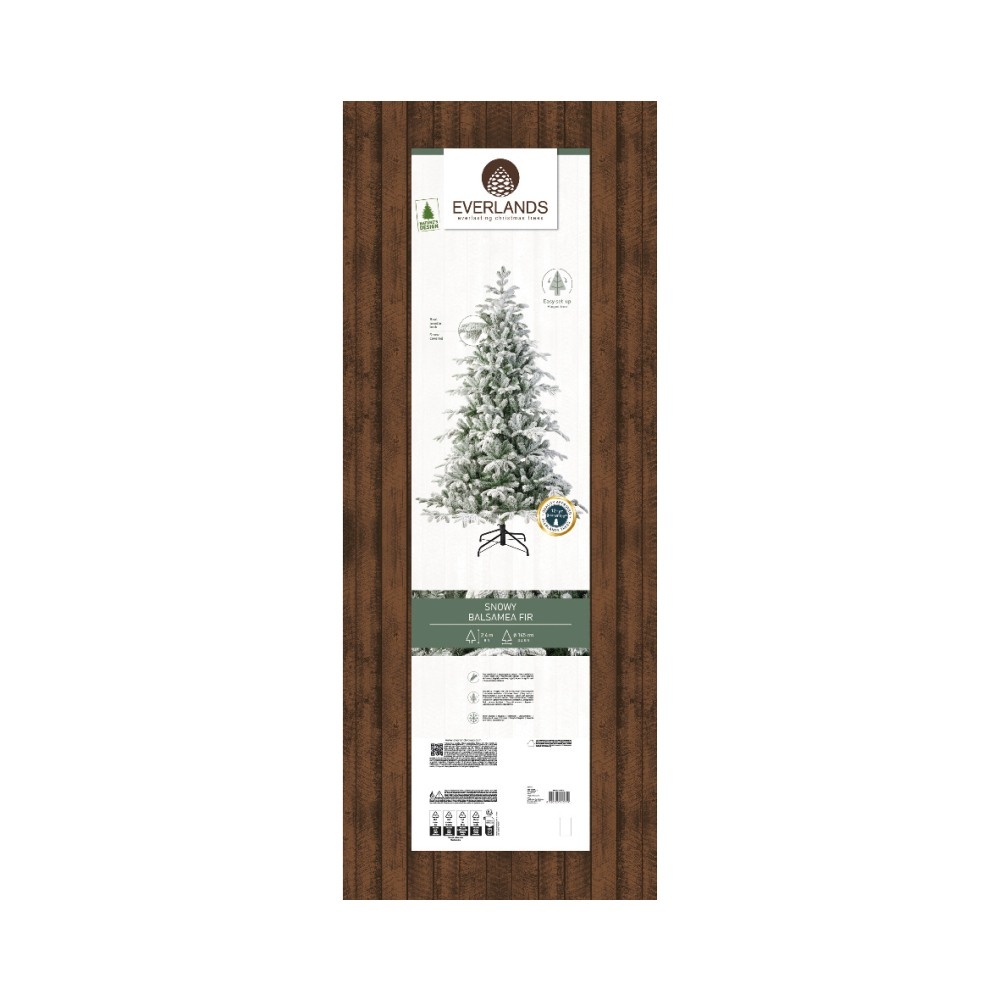 Balsamea Fir kunstkerstboom 240xø145cm | wit/met sneeuw