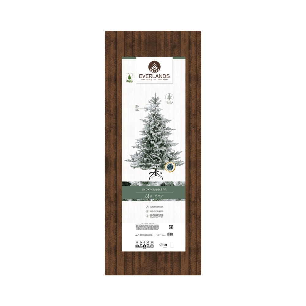 Grandis Fir kunstkerstboom 300xø182cm | wit/met sneeuw
