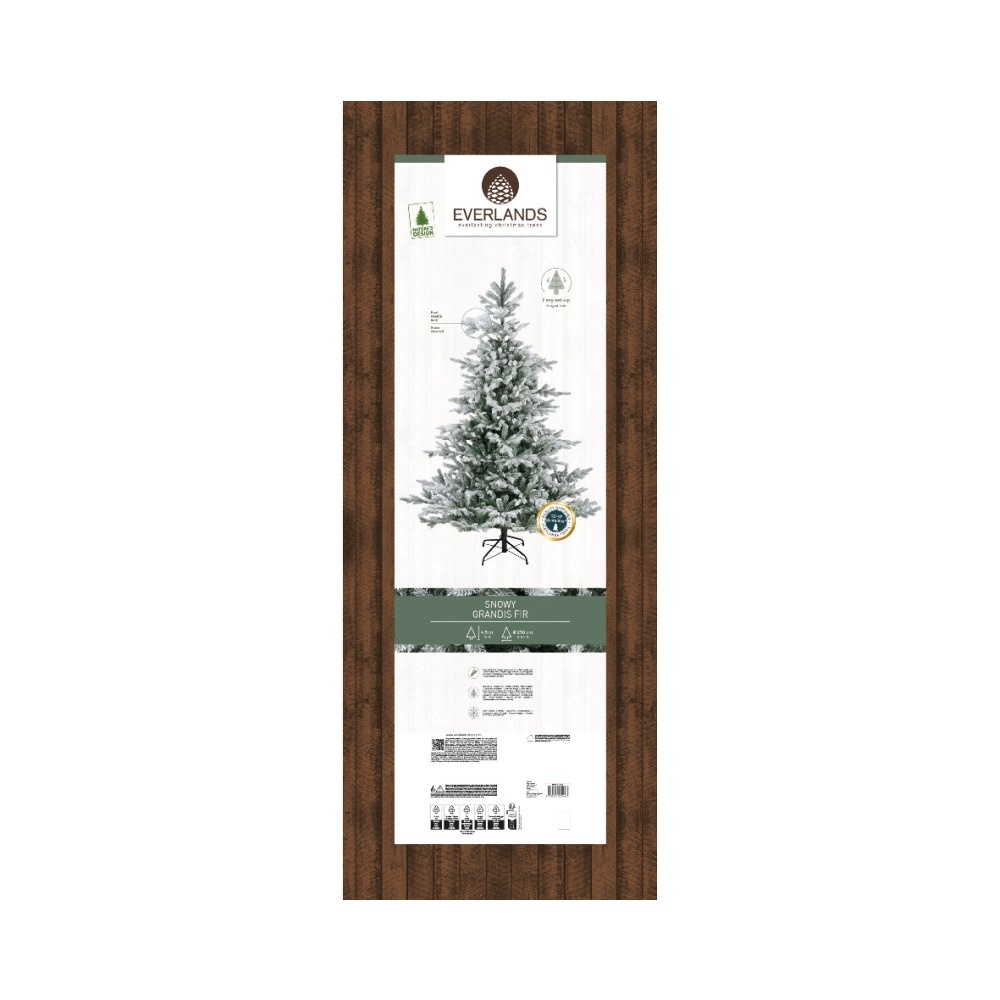 Grandis kunstkerstboom 450xø250cm | wit/met sneeuw