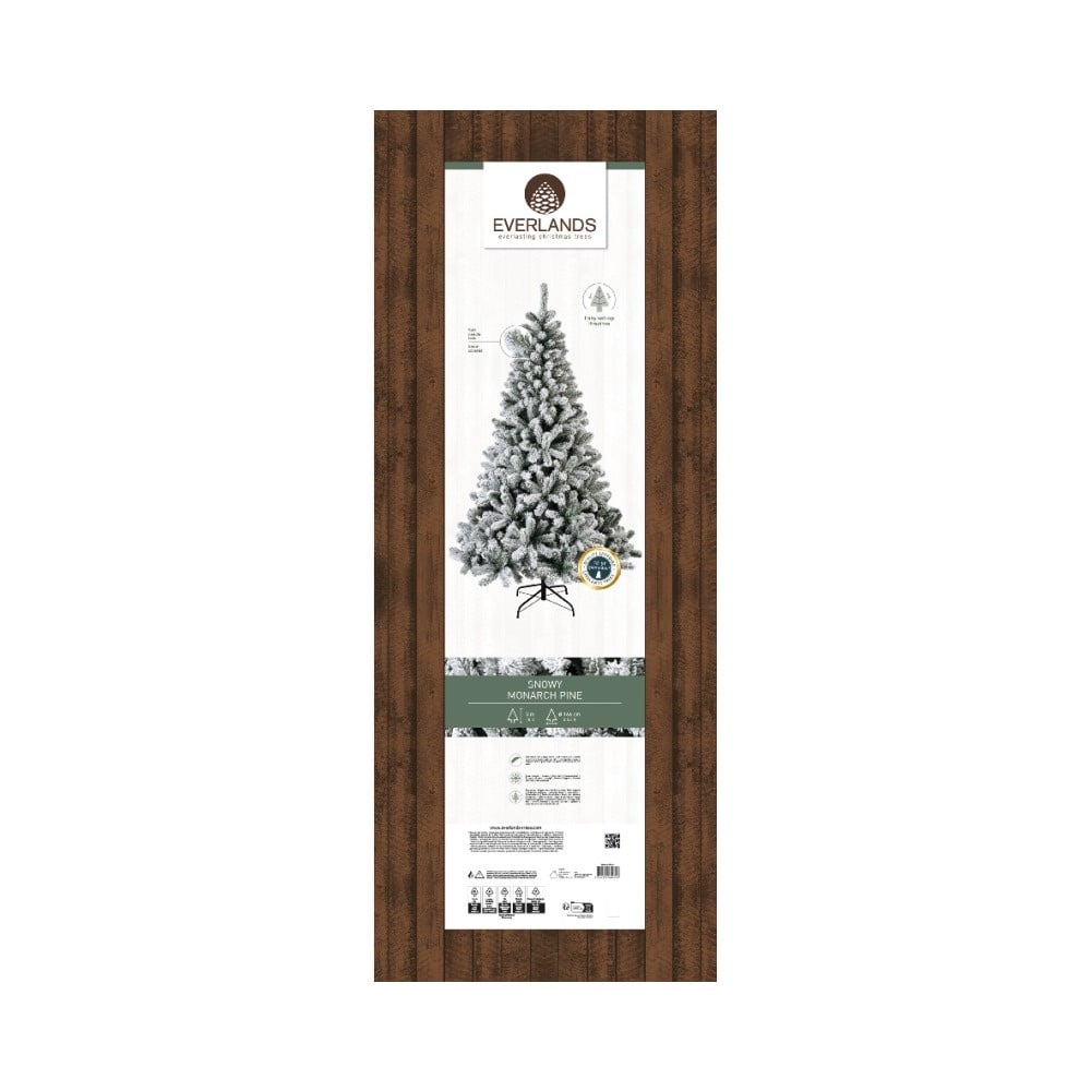 Monarch Pencil kunstkerstboom smal 300xø166cm | wit/met sneeuw details