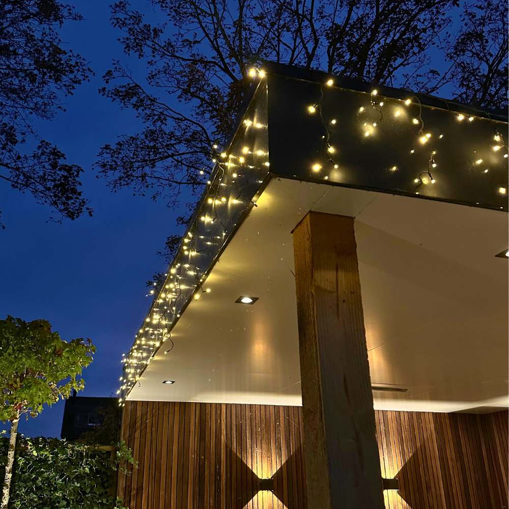 IJspegelverlichting transparant snoer | 180 LED lampjes | warm wit