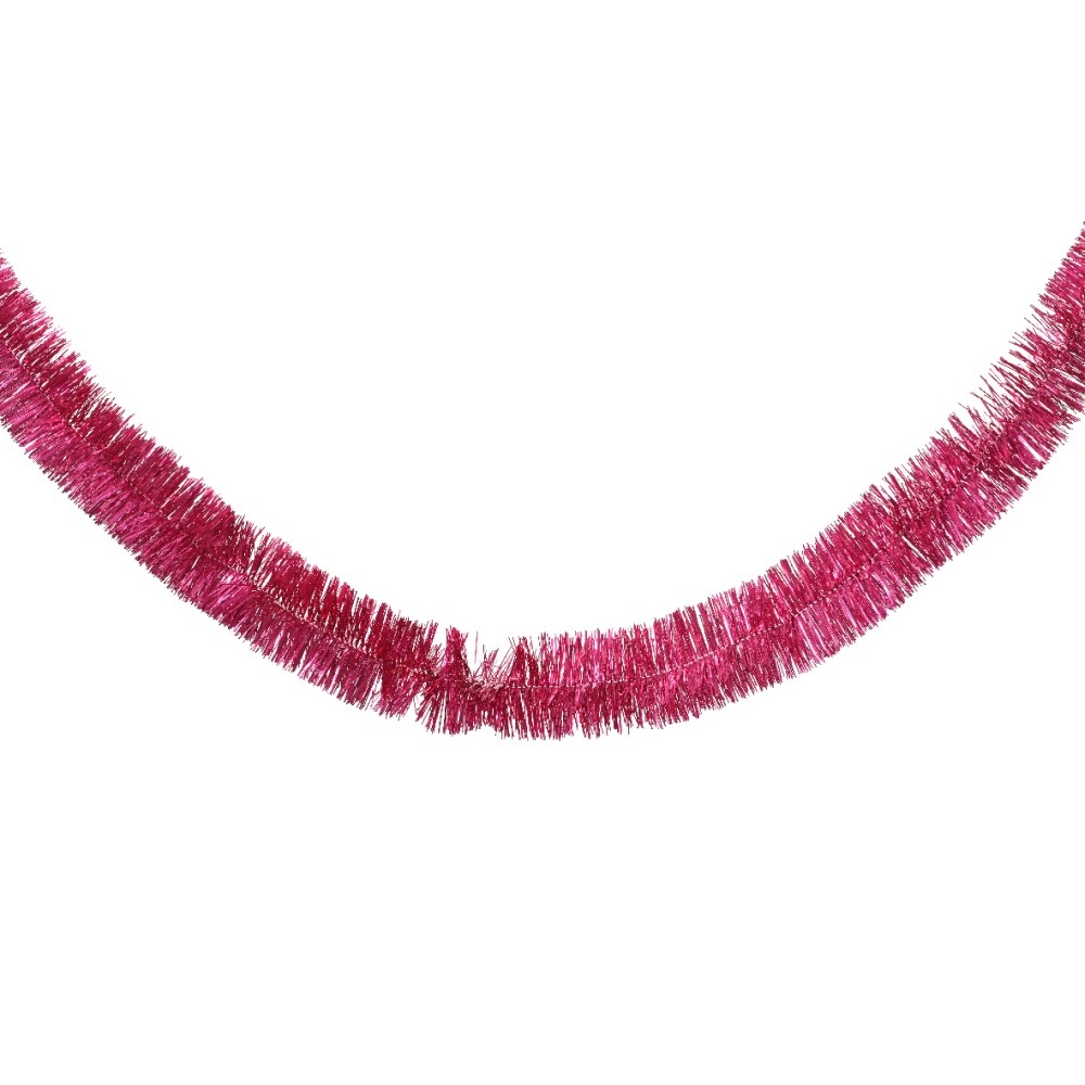 Kerstslinger lametta | donkerroze | 270cm