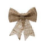 Kerststrik | jute met zilveren glitters | 24cm