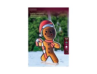 Peperkoek infinity lamp | kunststof | bruin/rood | 60cm