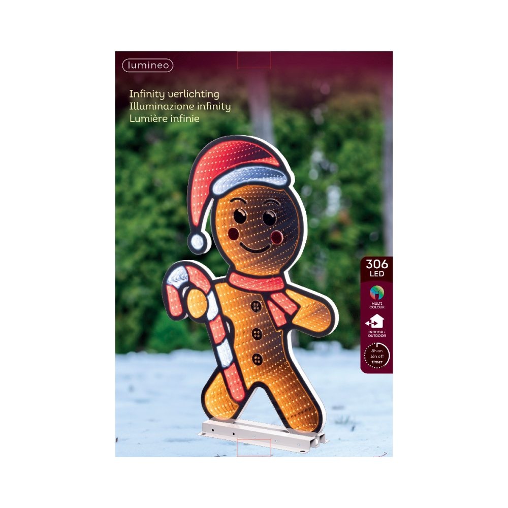 Peperkoek infinity lamp | kunststof | bruin/rood | 60cm