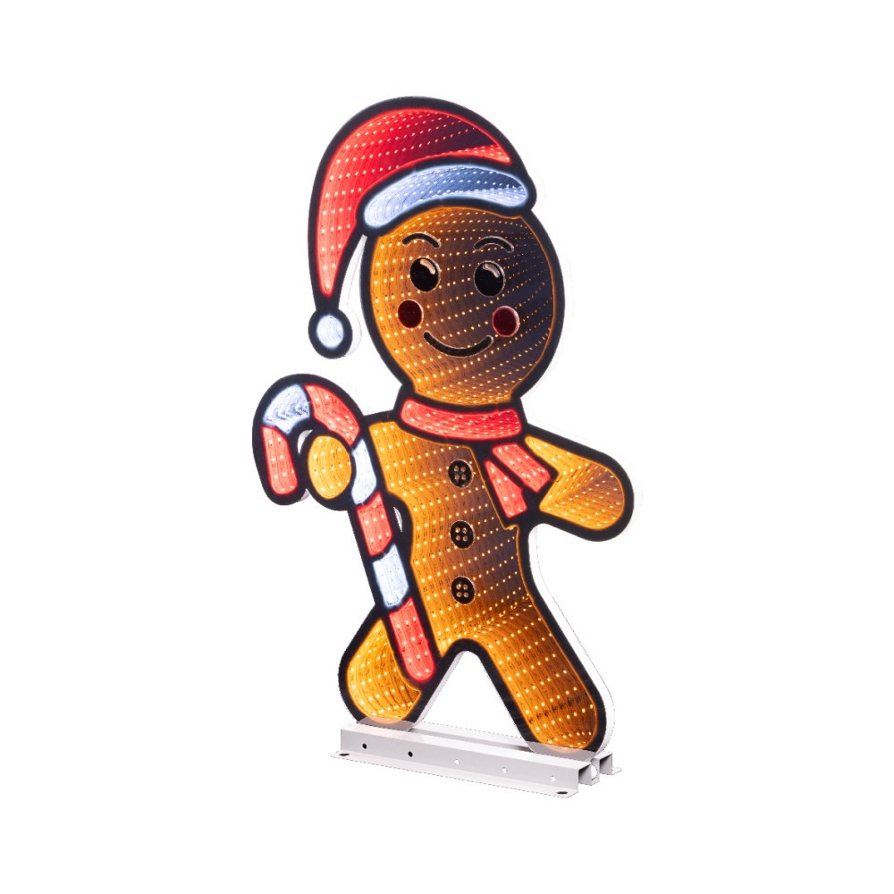 Peperkoek infinity lamp | kunststof | bruin/rood | 60cm