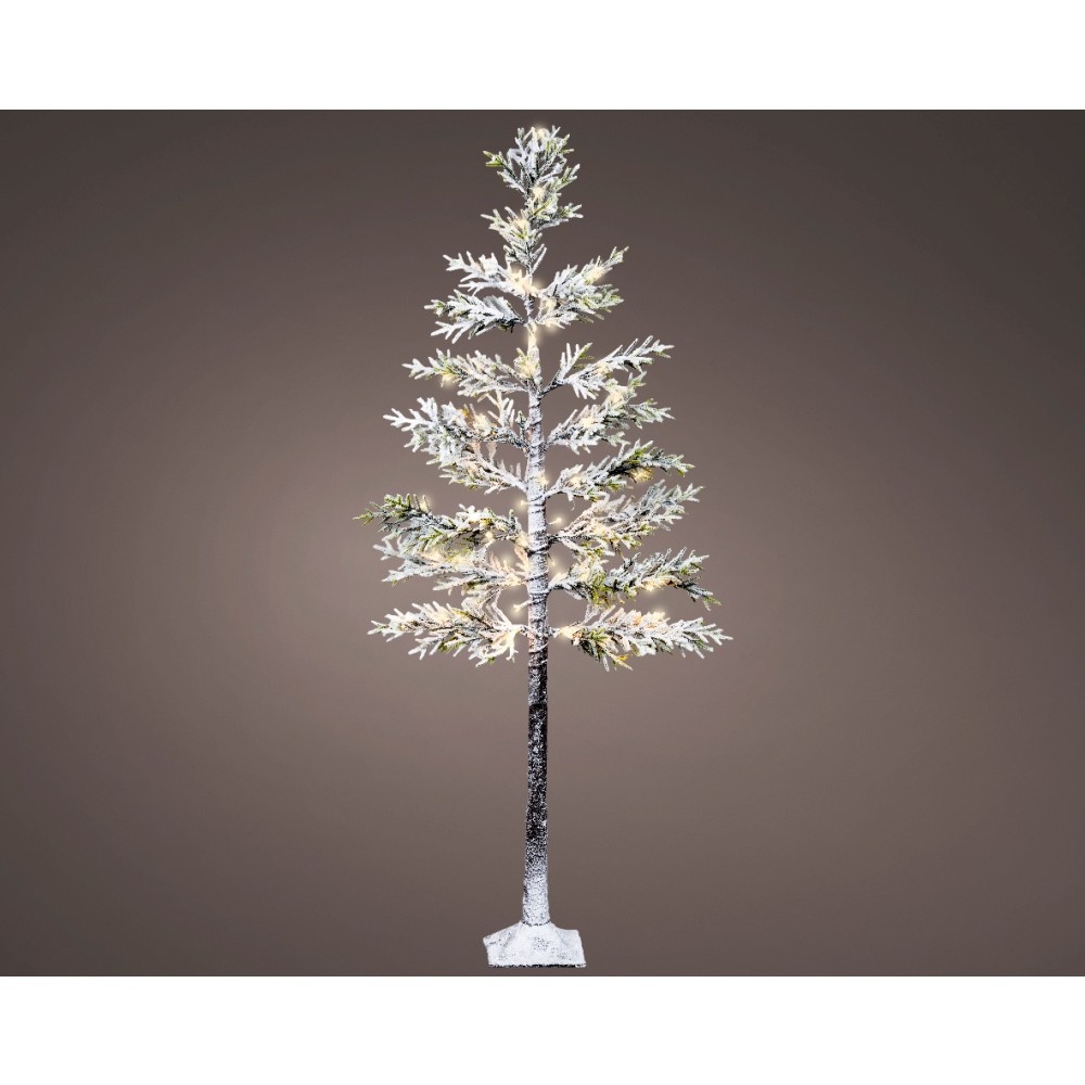 Boom voor buiten met verlichting | kunststof | groen/warm wit met bevroren details | 150cm