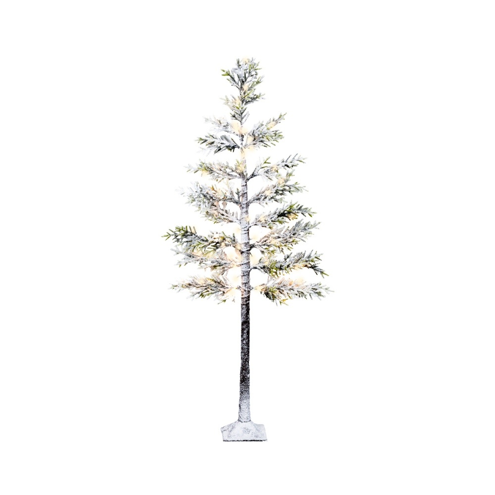 Boom voor buiten met verlichting | kunststof | groen/warm wit met bevroren details | 150cm