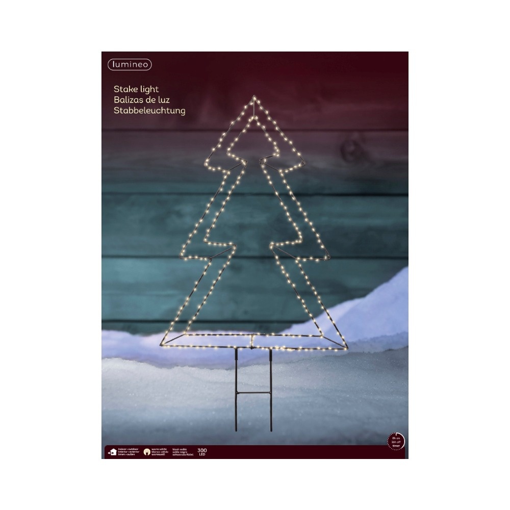 Boom voor buiten met verlichting | metaal | zwart/warm wit | 60cm