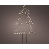 Boom voor buiten met verlichting | metaal | zwart/warm wit | 60cm