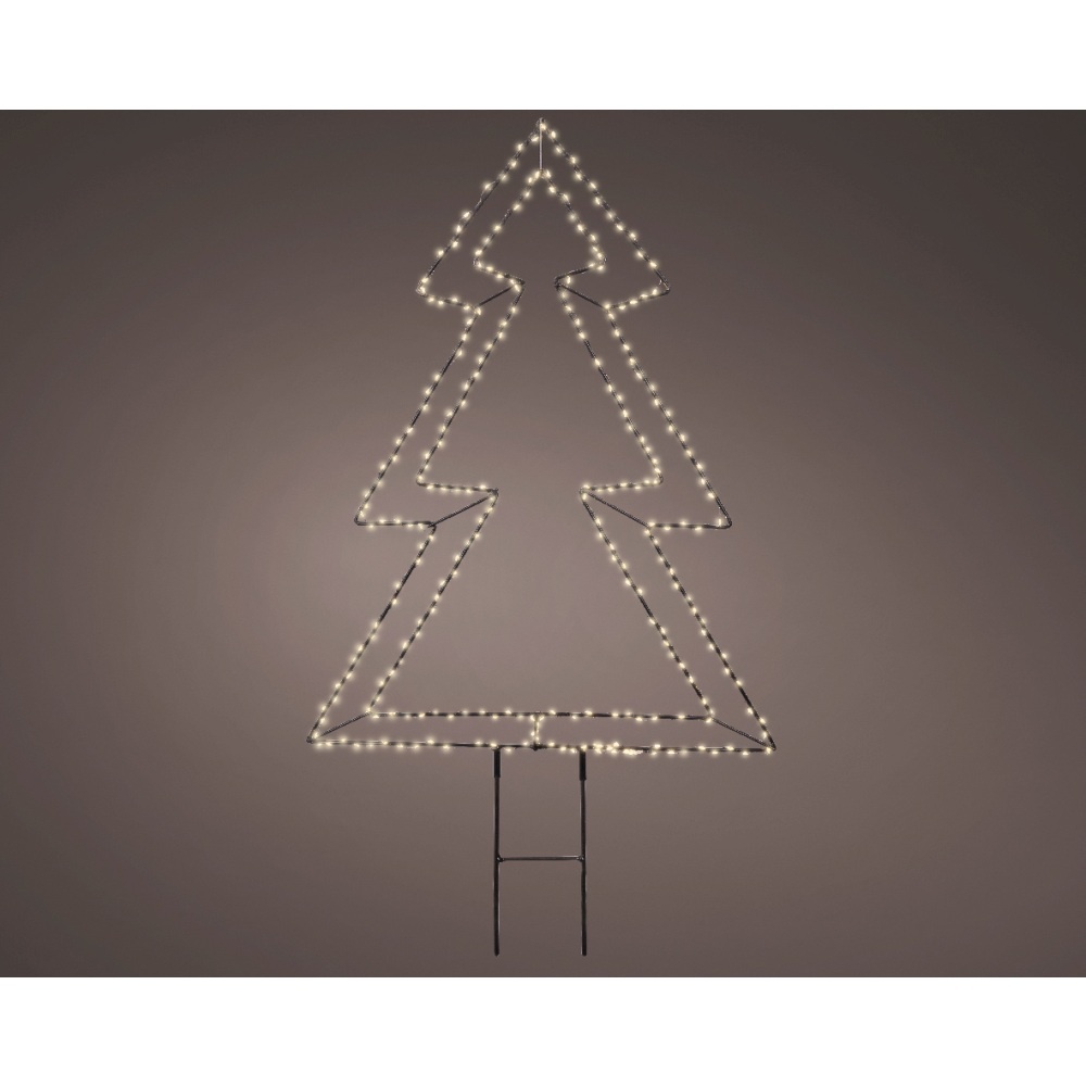 Boom voor buiten met verlichting | metaal | zwart/warm wit | 60cm