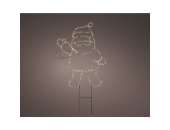 LED tuinsteker kerstfiguur | metaal | zwart/warm wit | 77cm
