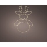 LED tuinsteker rendier | metaal | zwart/warm wit | 77cm