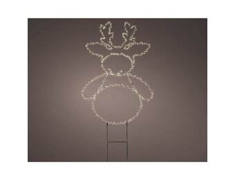 LED tuinsteker rendier | metaal | zwart/warm wit | 77cm