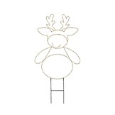 LED tuinsteker rendier | metaal | zwart/warm wit | 77cm