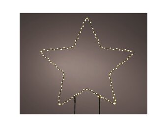 LED tuinsteker ster | metaal | zwart/warm wit | 58cm