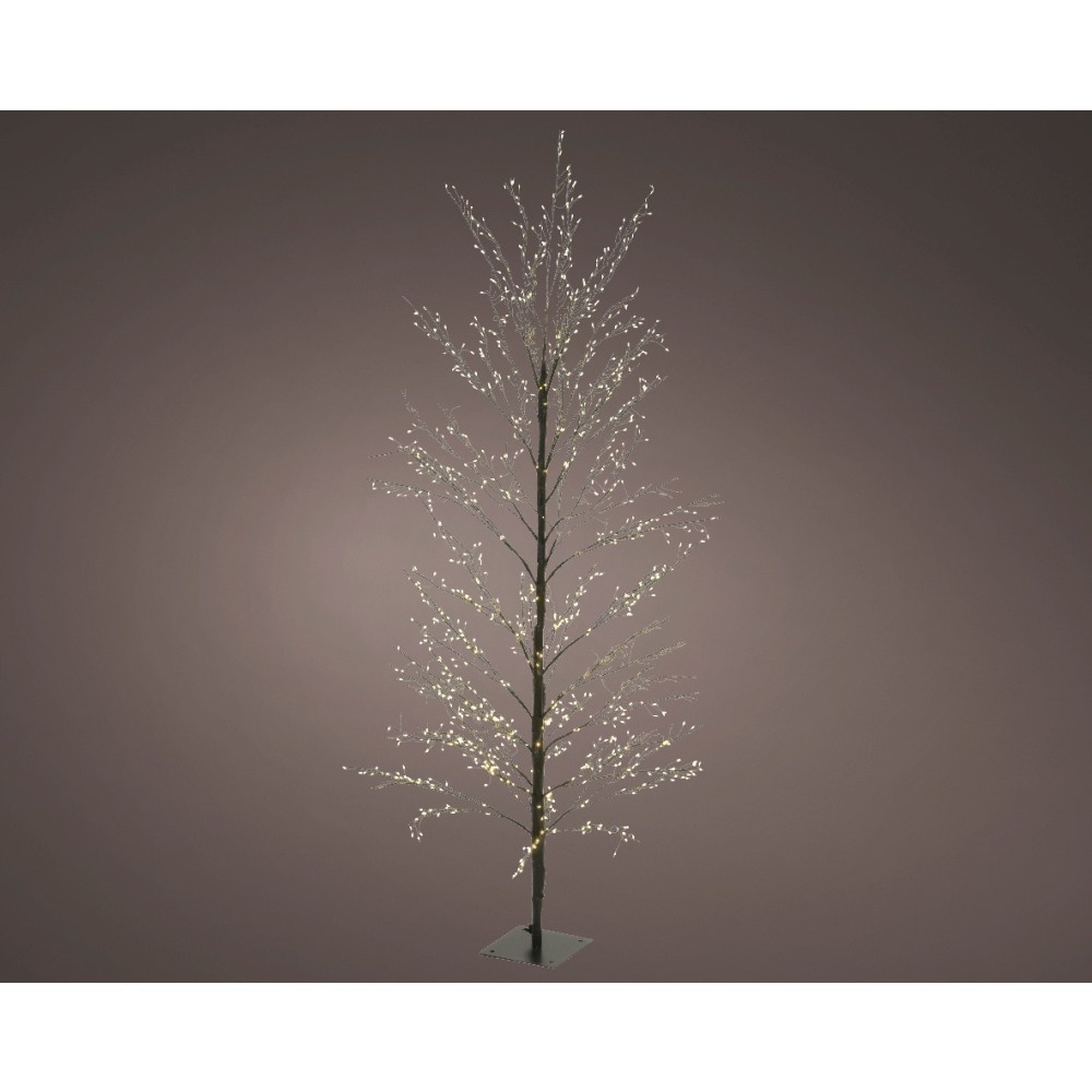 Boom voor buiten met verlichting | kunststof | zwart/warm wit | 180cm