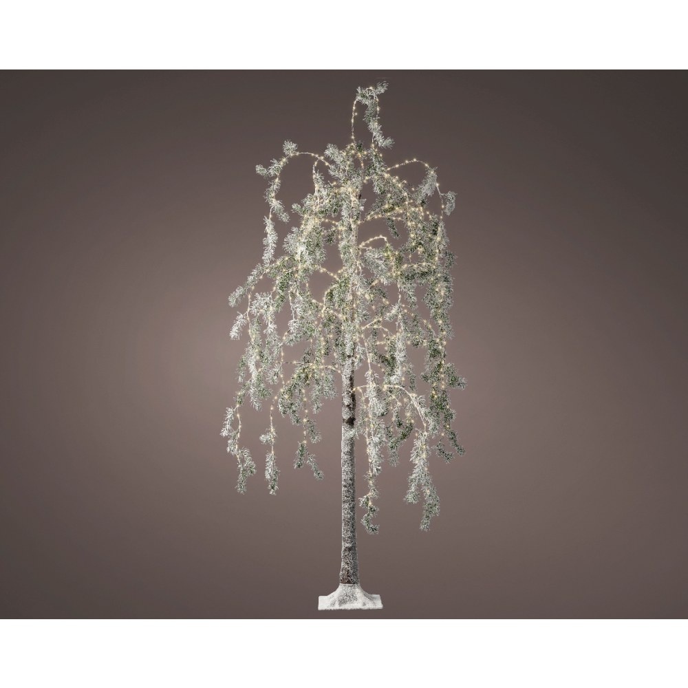 Boom voor buiten met verlichting | kunststof | groen/warm wit met witte details | 150cm