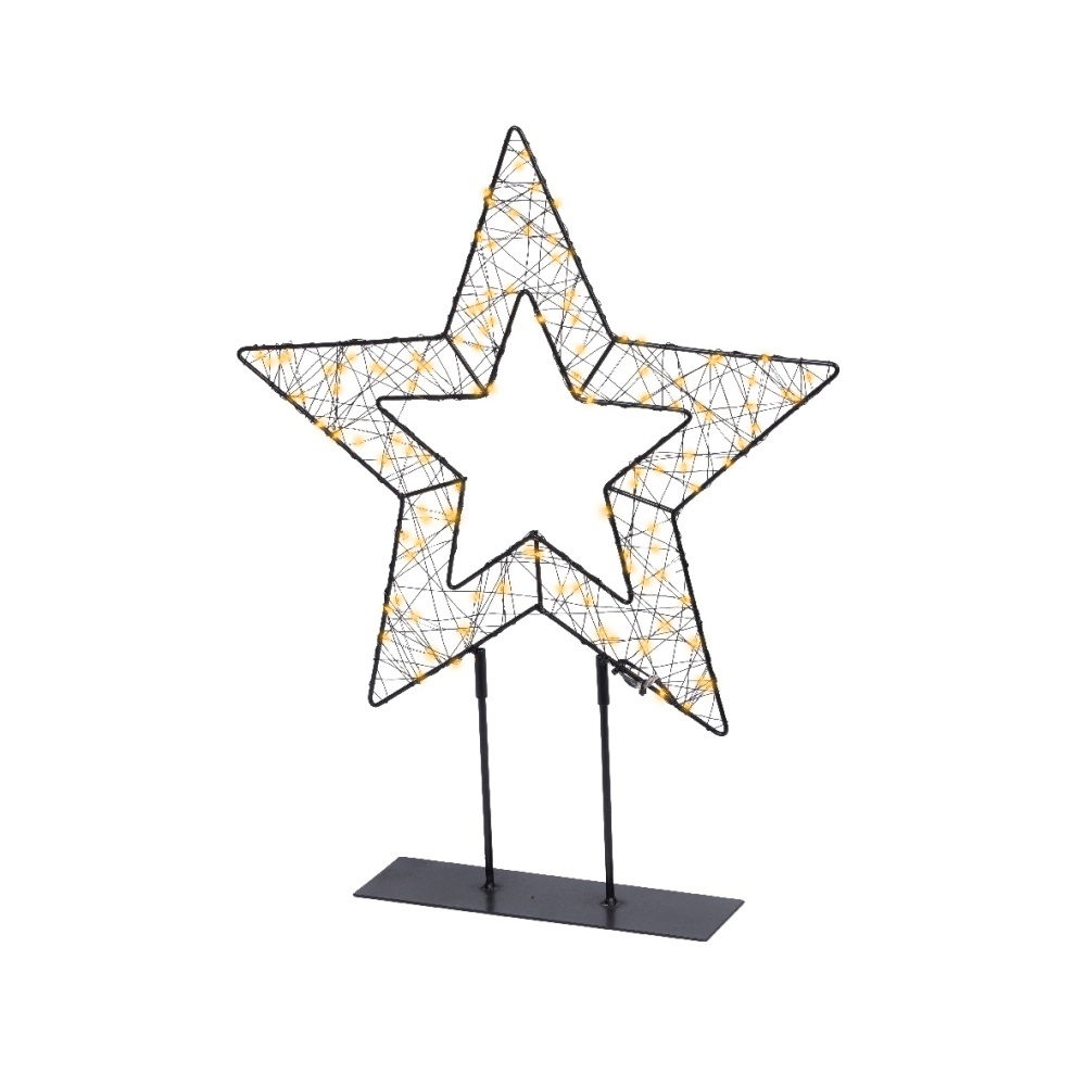 Tafellamp ster | metaal | zwart/klassiek warm | 38cm