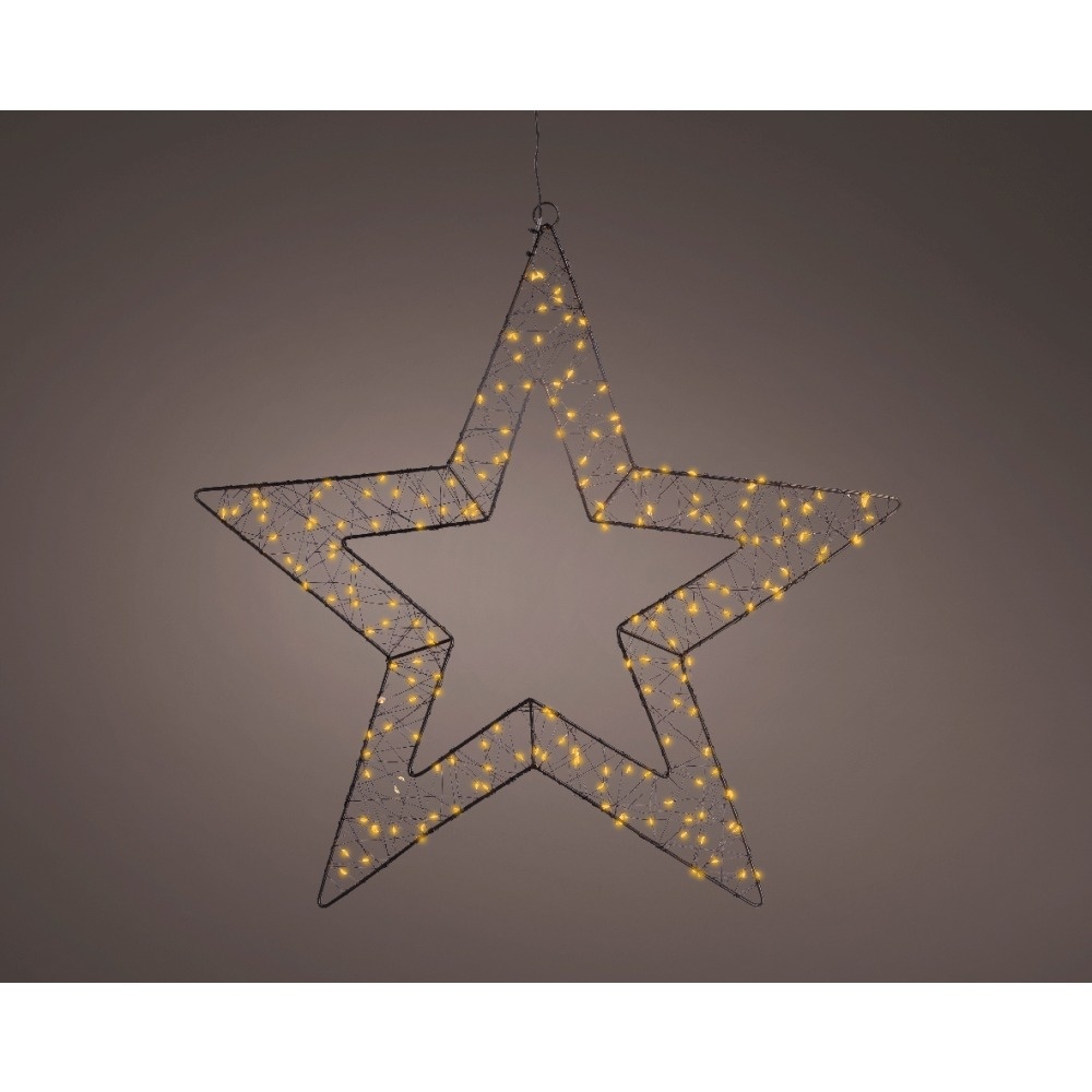 LED verlichte ster | metaal | zwart/klassiek warm | 58m
