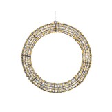 Kerstkrans met verlichting | metaal | zwart/klassiek warm | 58cm