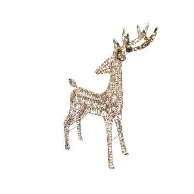 Rendier met verlichting | kunststof | goud/warm wit | 130cm