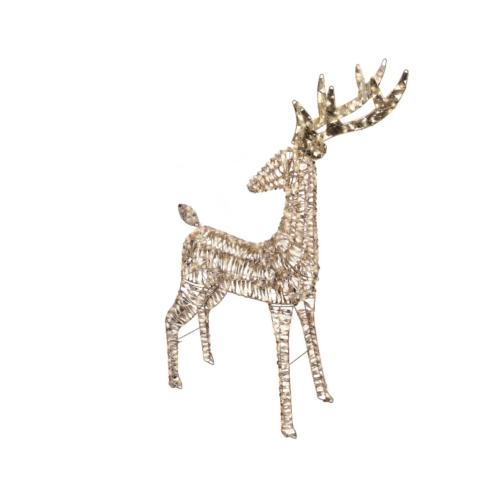 Rendier met verlichting | kunststof | goud/warm wit | 130cm