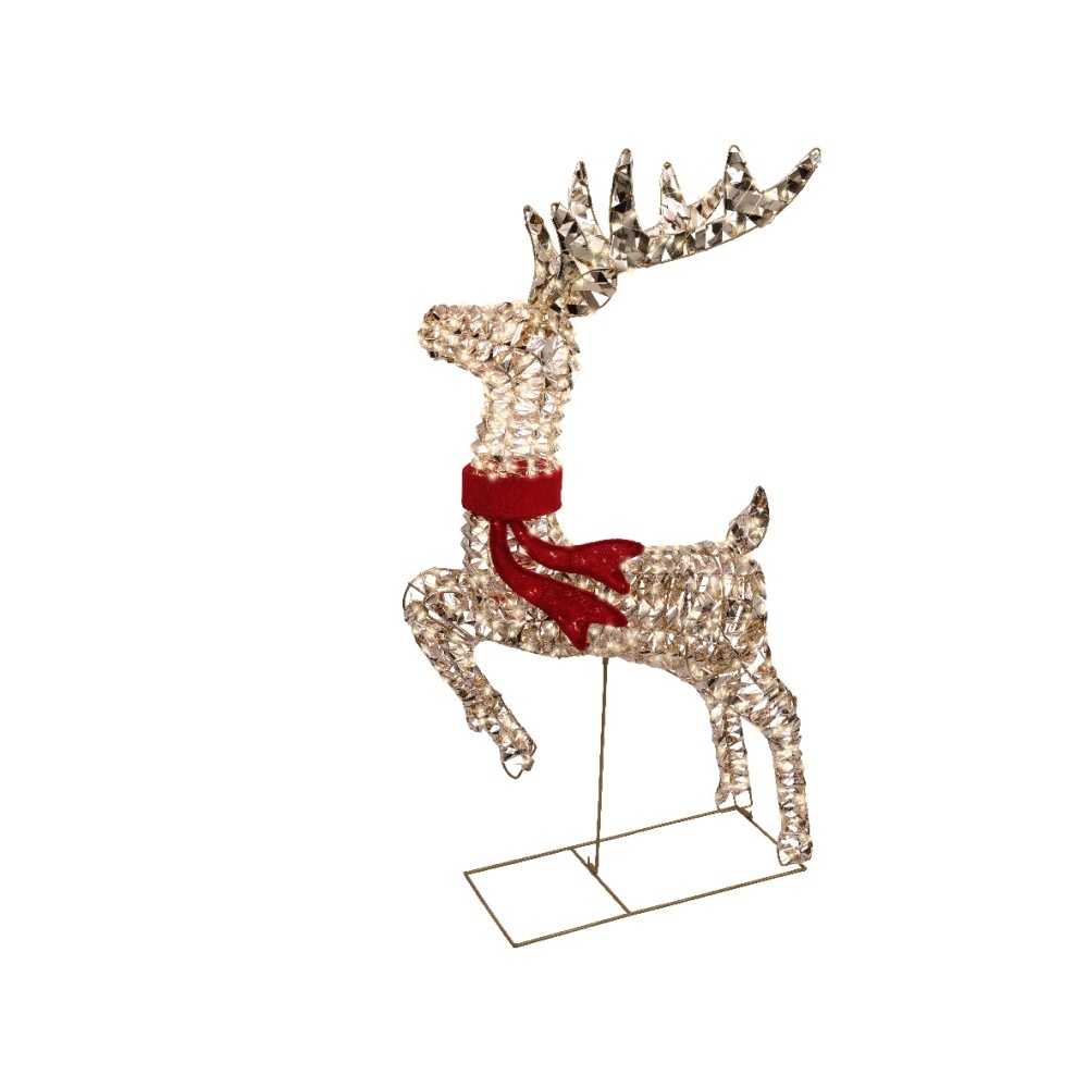 Rendier met verlichting | kunststof | goud/warm wit | 100cm