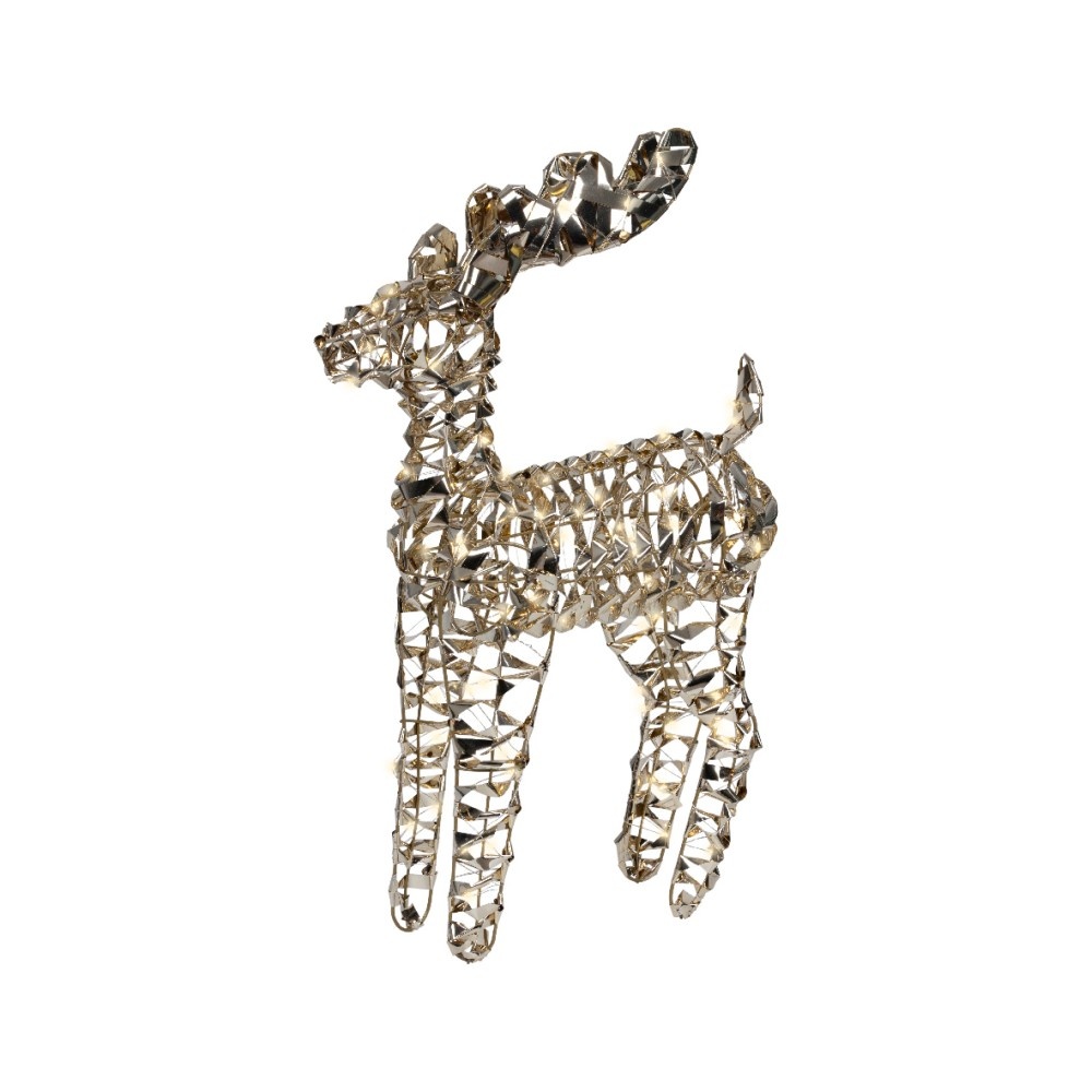 Rendier met verlichting | kunststof | goud/warm wit | 66cm