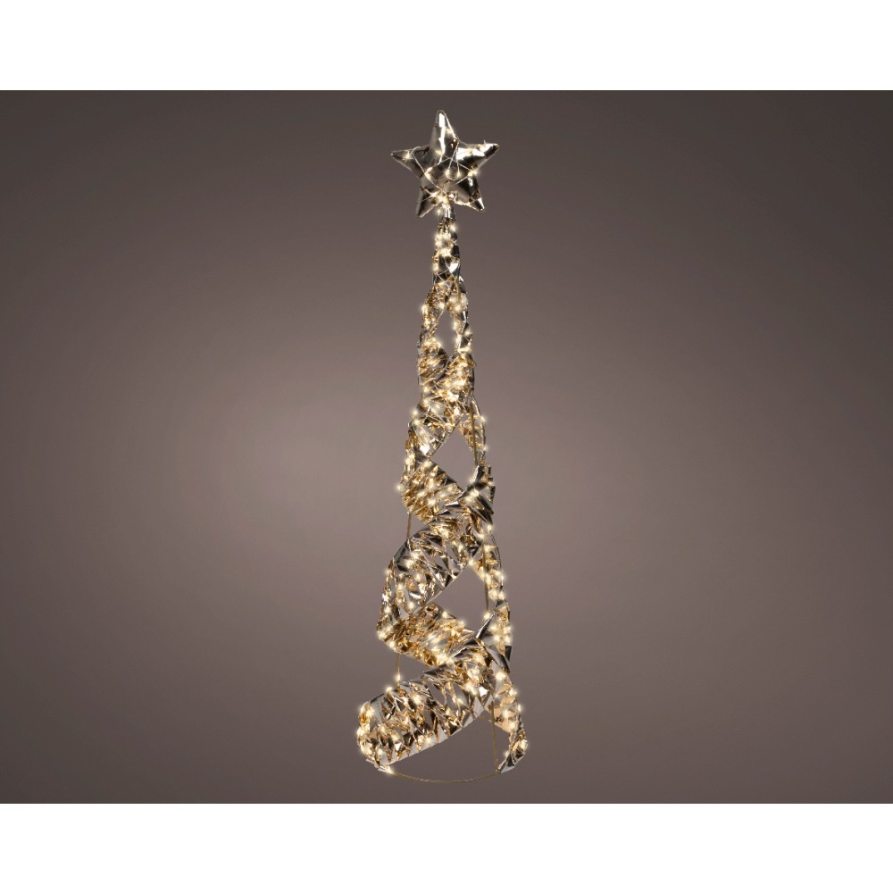 Kegel met verlichting | kunststof | goud/warm wit | 80cm